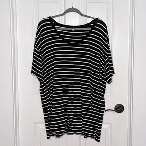 Old Navy striped luxe oversized t shirt size XL tall